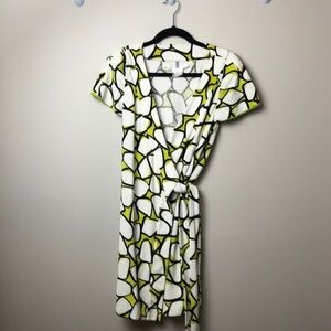 Diane Von Furstenberg geometric wrap TERRY dress